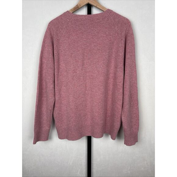 J. Crew Men’s Supersoft Lambswool Blend Crewneck Sweater Large Light Red Preppy - Picture 9 of 13